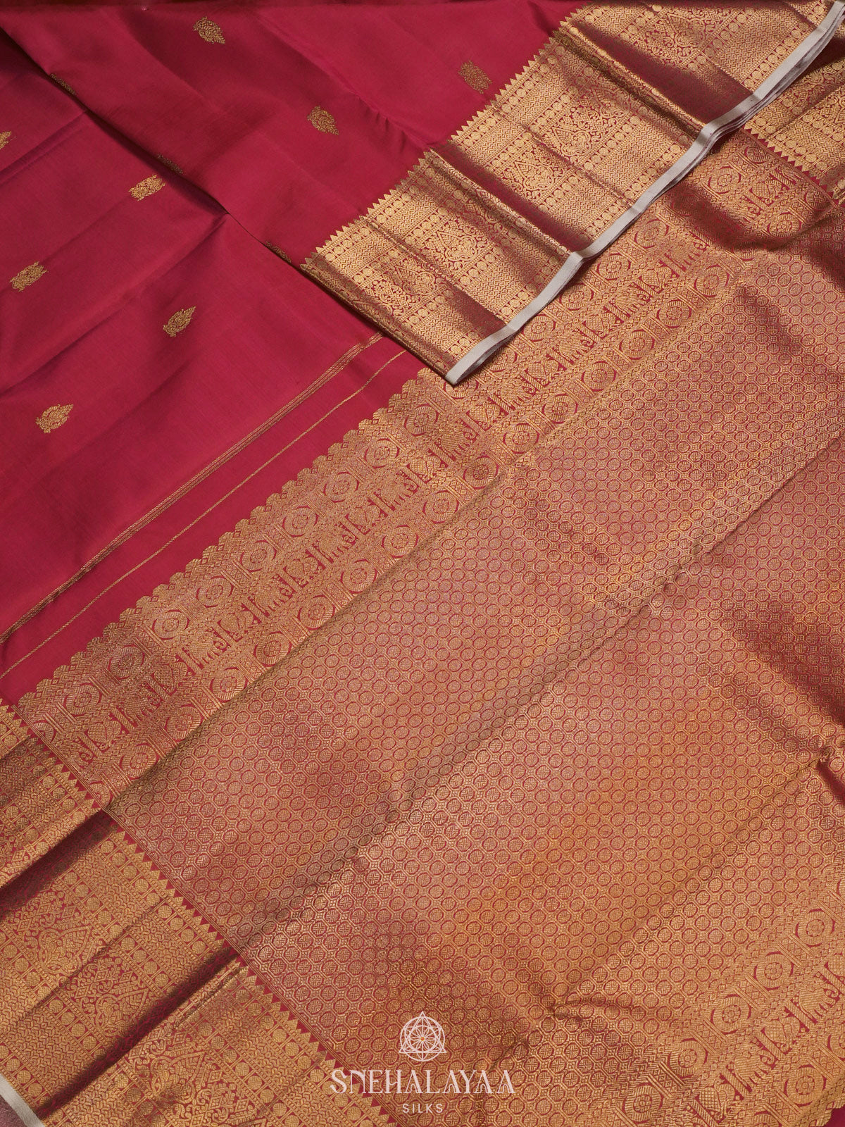 Ruby Red Kanjivaram Silk Saree