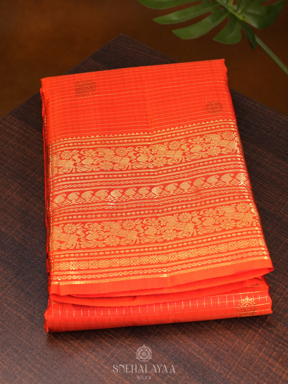 Orange Kanjivaram Silk Saree