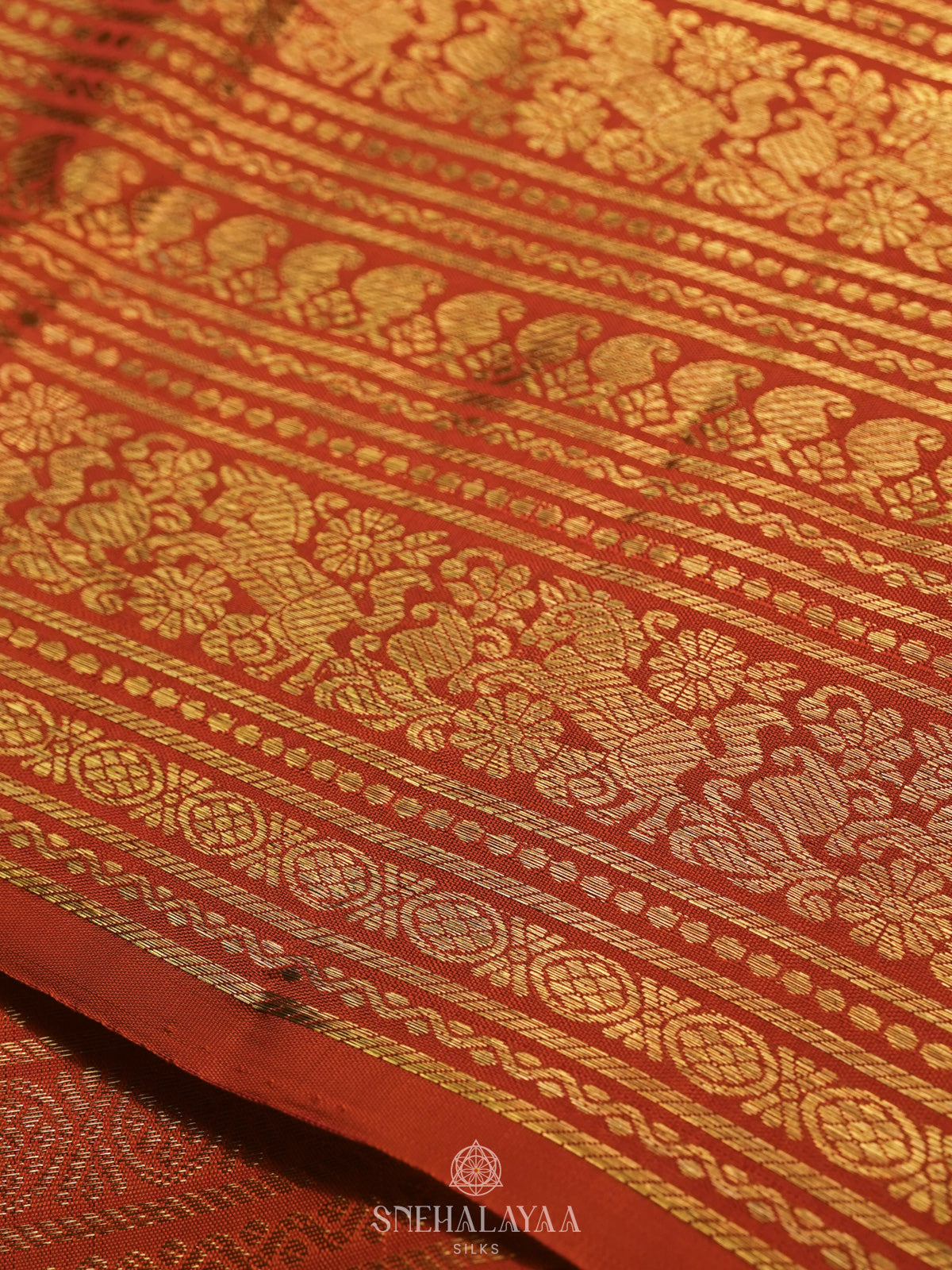 Orange Kanjivaram Silk Saree