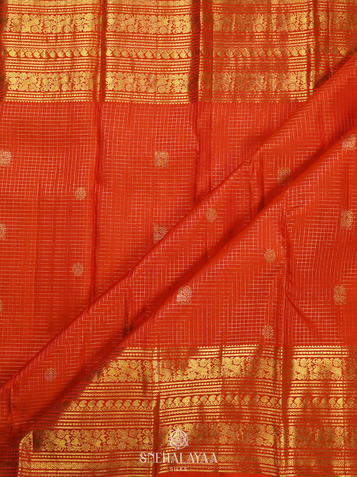 Orange Kanjivaram Silk Saree