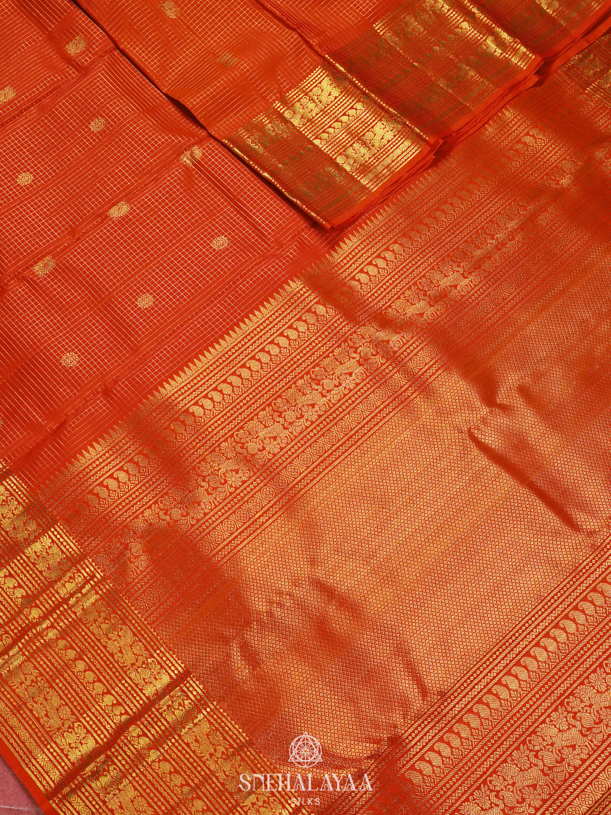 Orange Kanjivaram Silk Saree