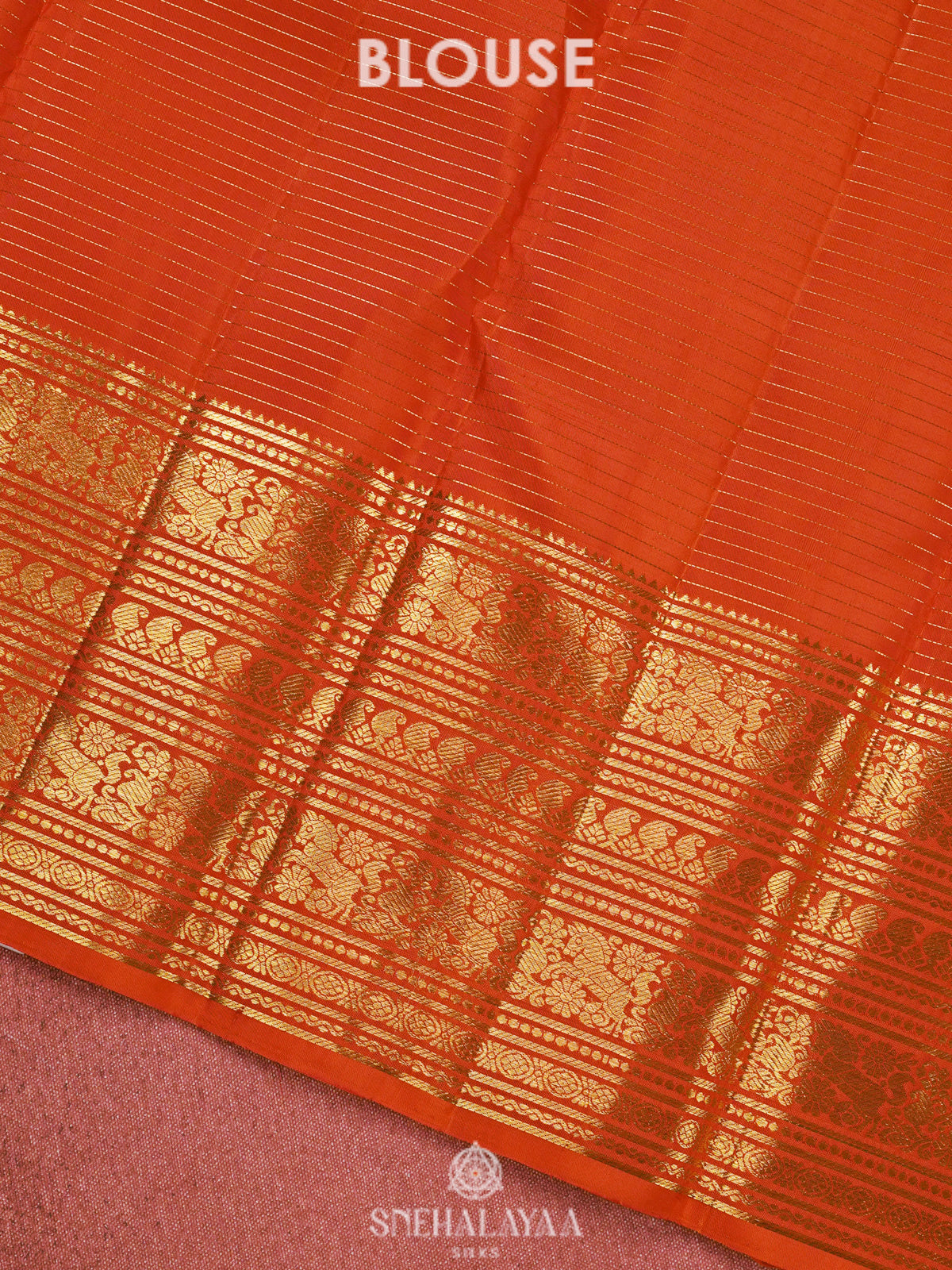 Orange Kanjivaram Silk Saree