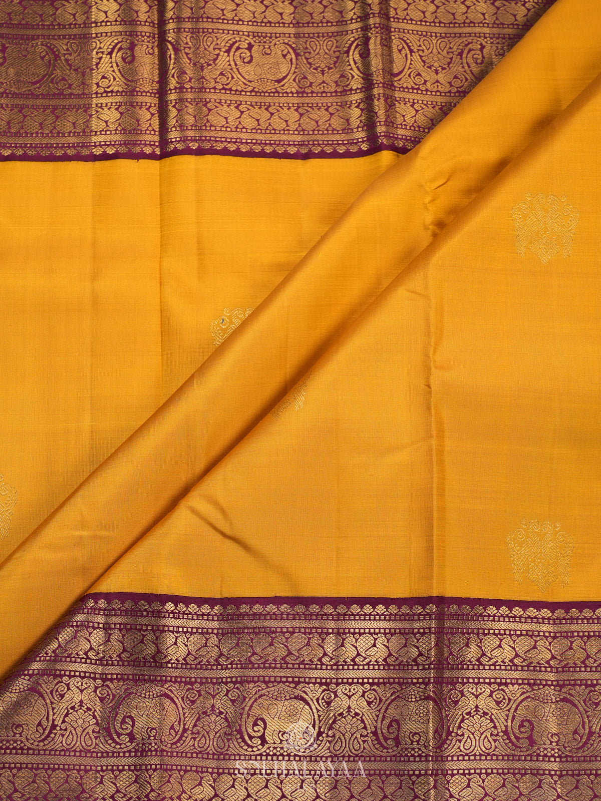Mago Yellow Kanjivaram Silk Saree