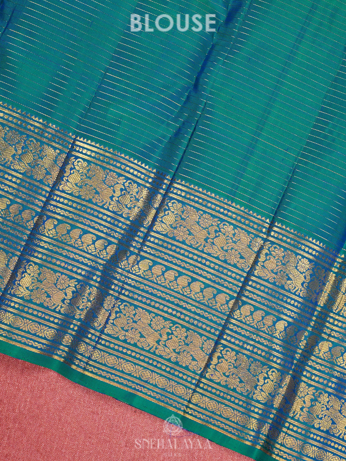 Peacock Blue Kanjivaram Silk Saree