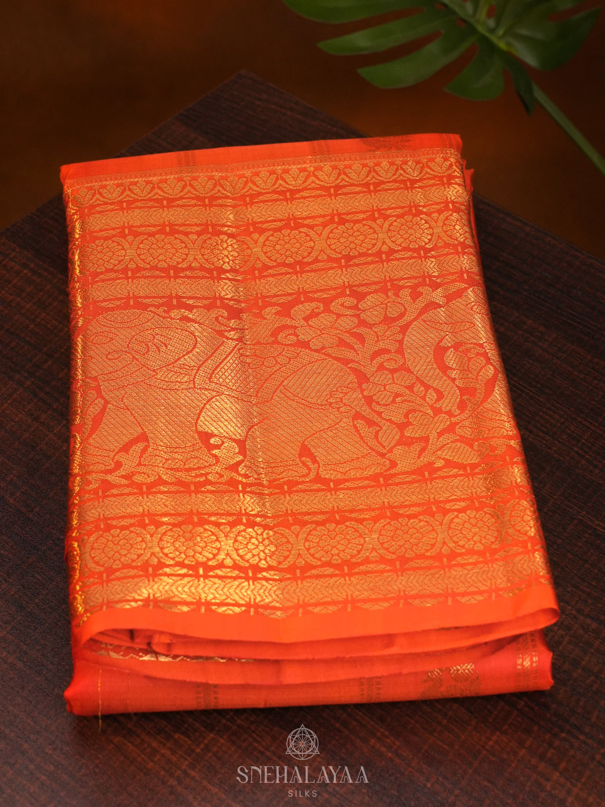 Orange Kanjivaram Silk Saree