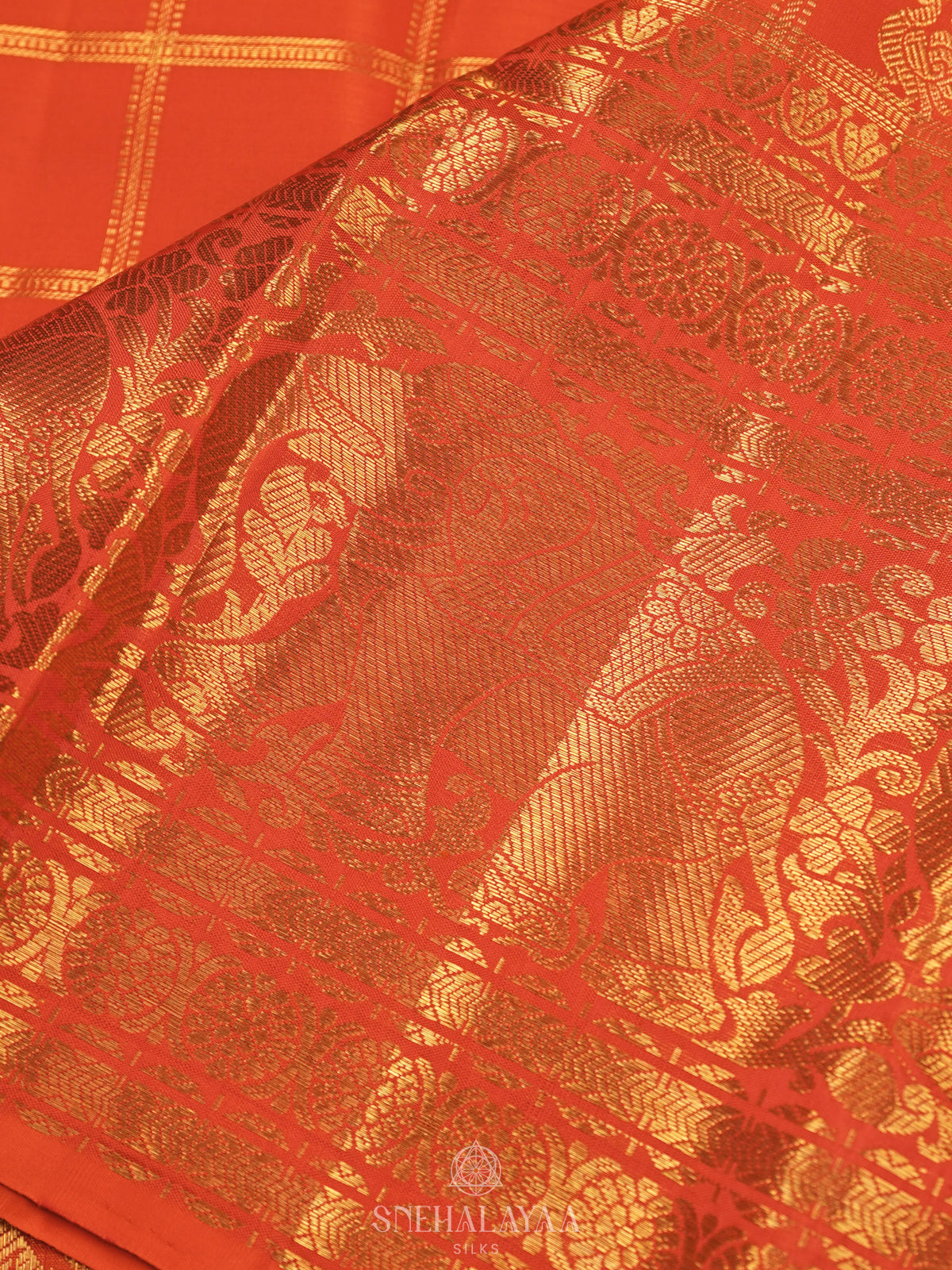 Orange Kanjivaram Silk Saree
