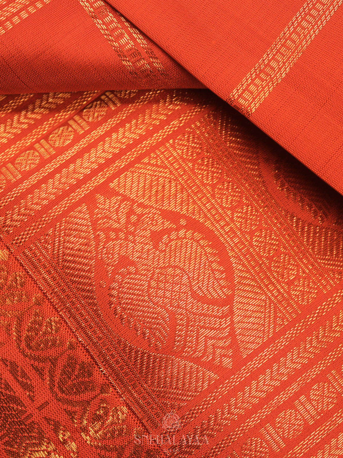 Orange Kanjivaram Silk Saree