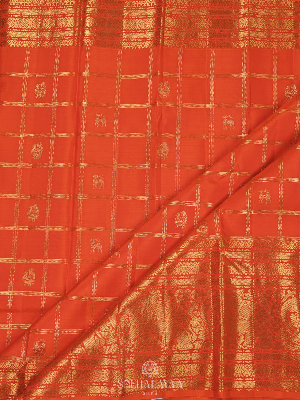 Orange Kanjivaram Silk Saree