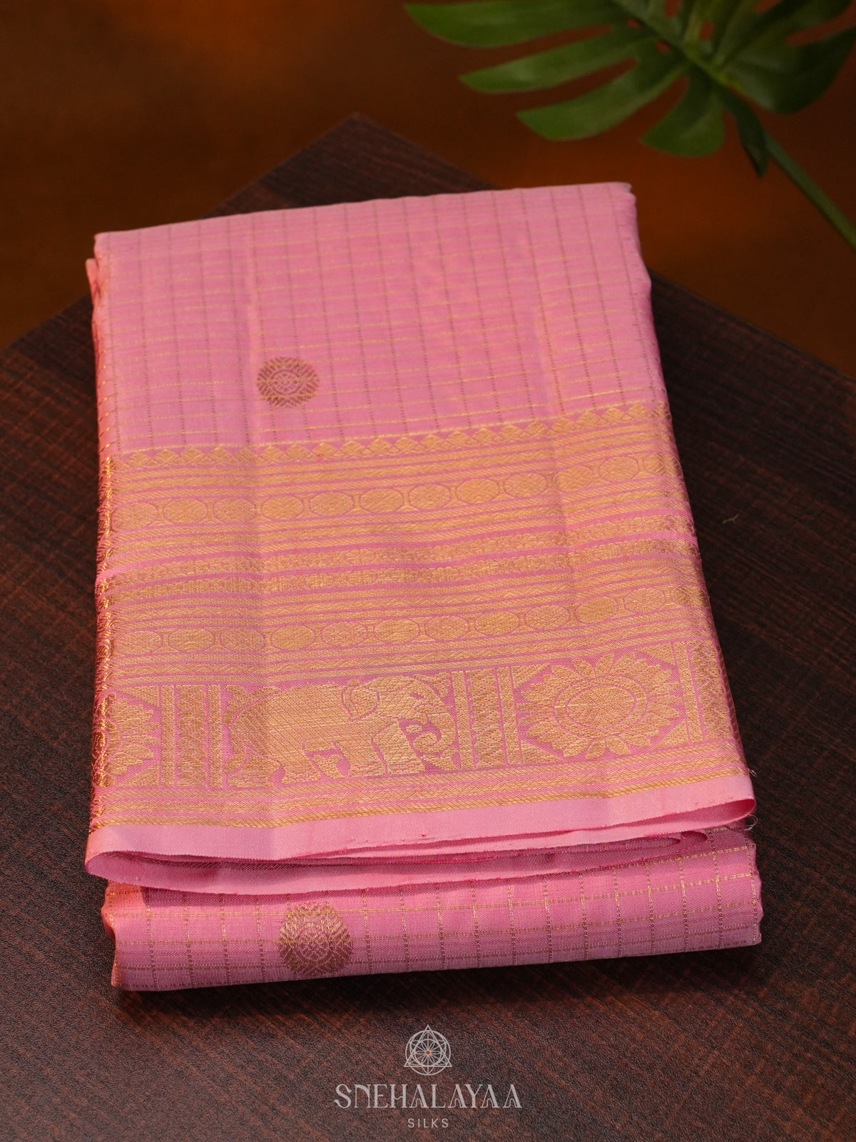 Baby Pink Kanjivaram Silk Saree