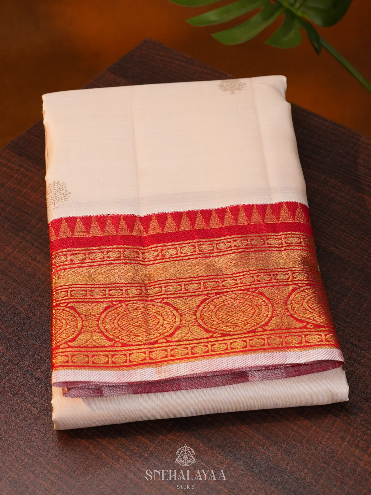 White Kanjivaram Silk Saree