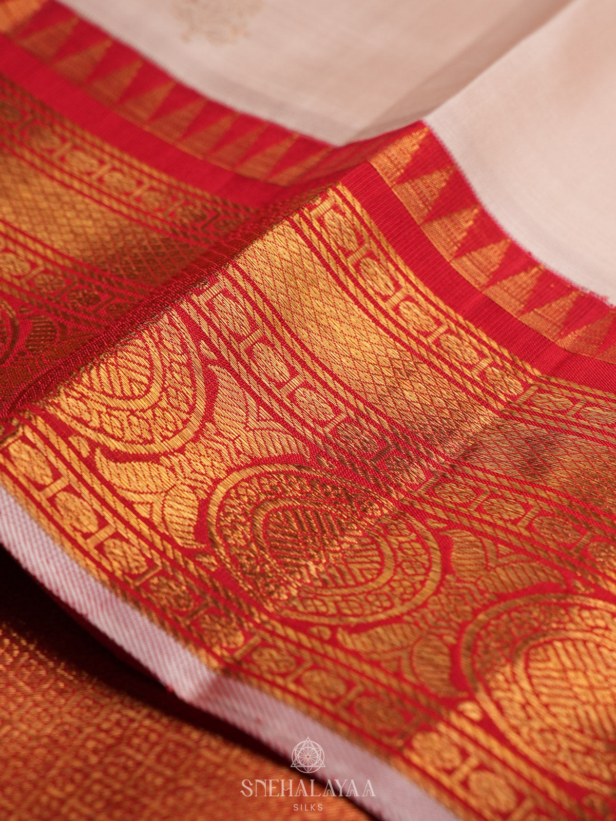 White Kanjivaram Silk Saree