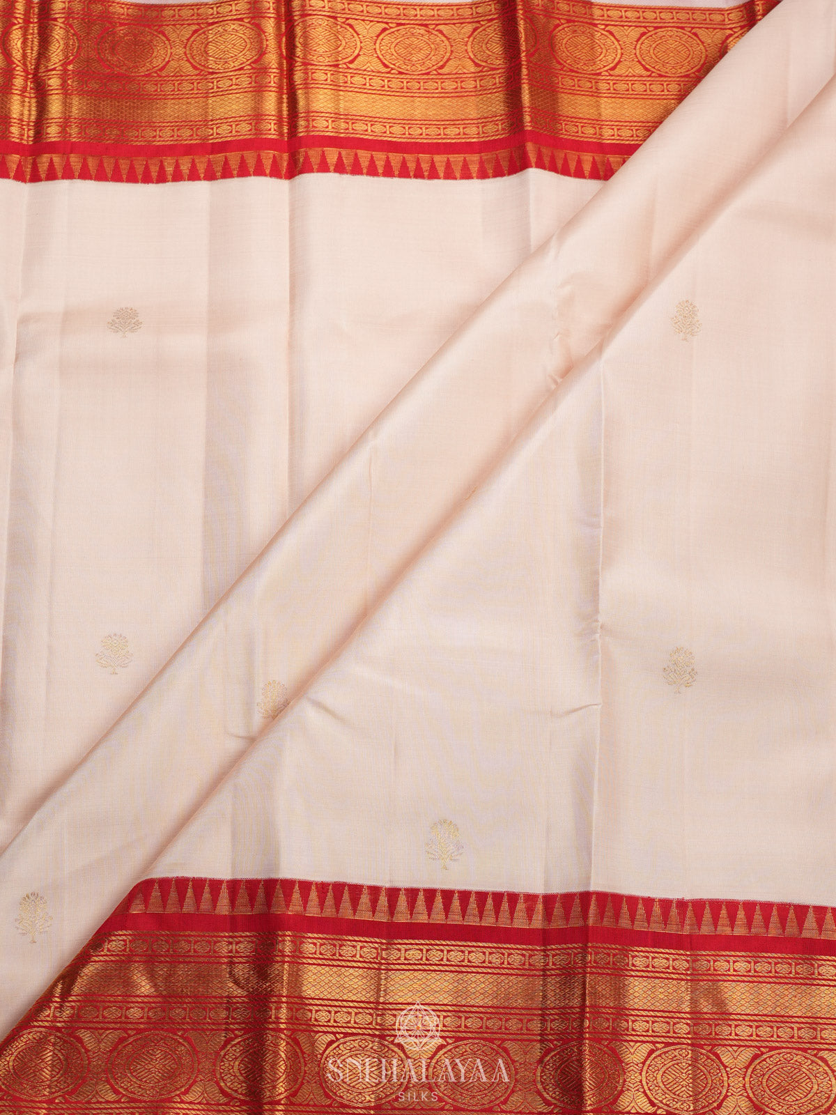 White Kanjivaram Silk Saree