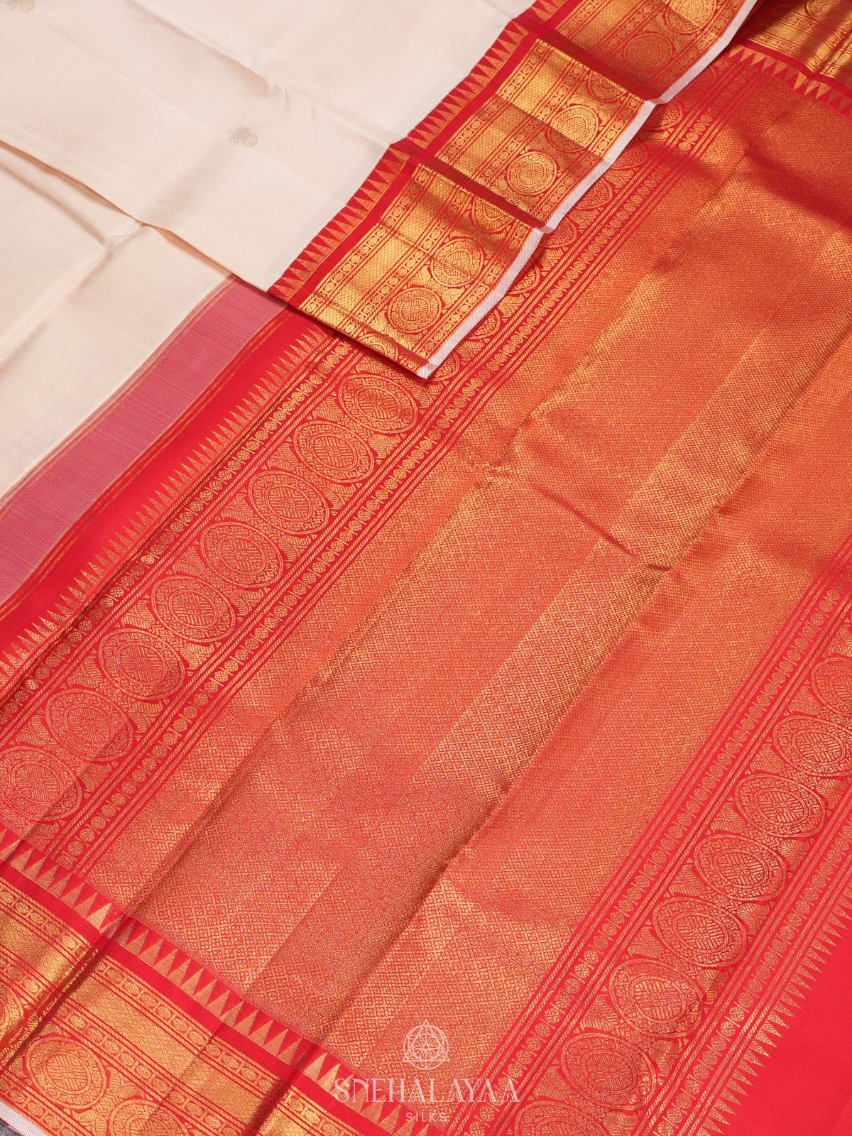 White Kanjivaram Silk Saree
