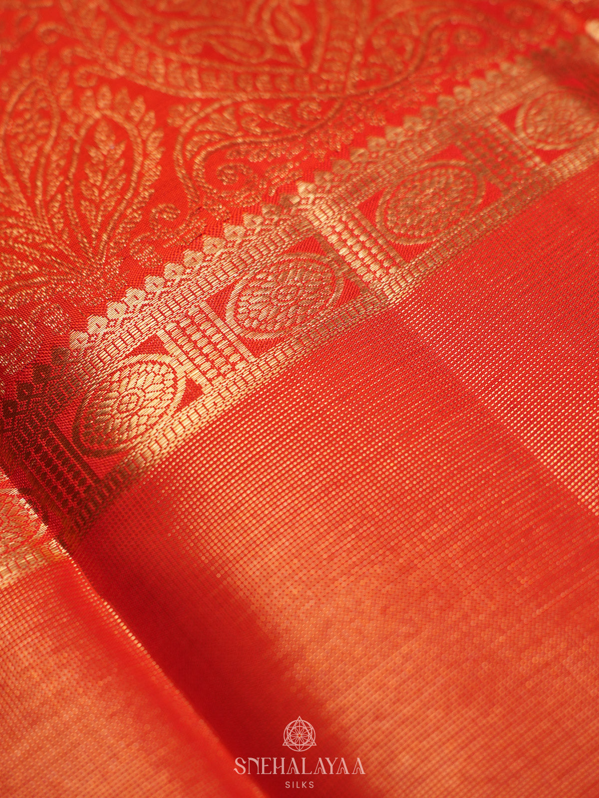 Orange Kanjivaram Silk Saree