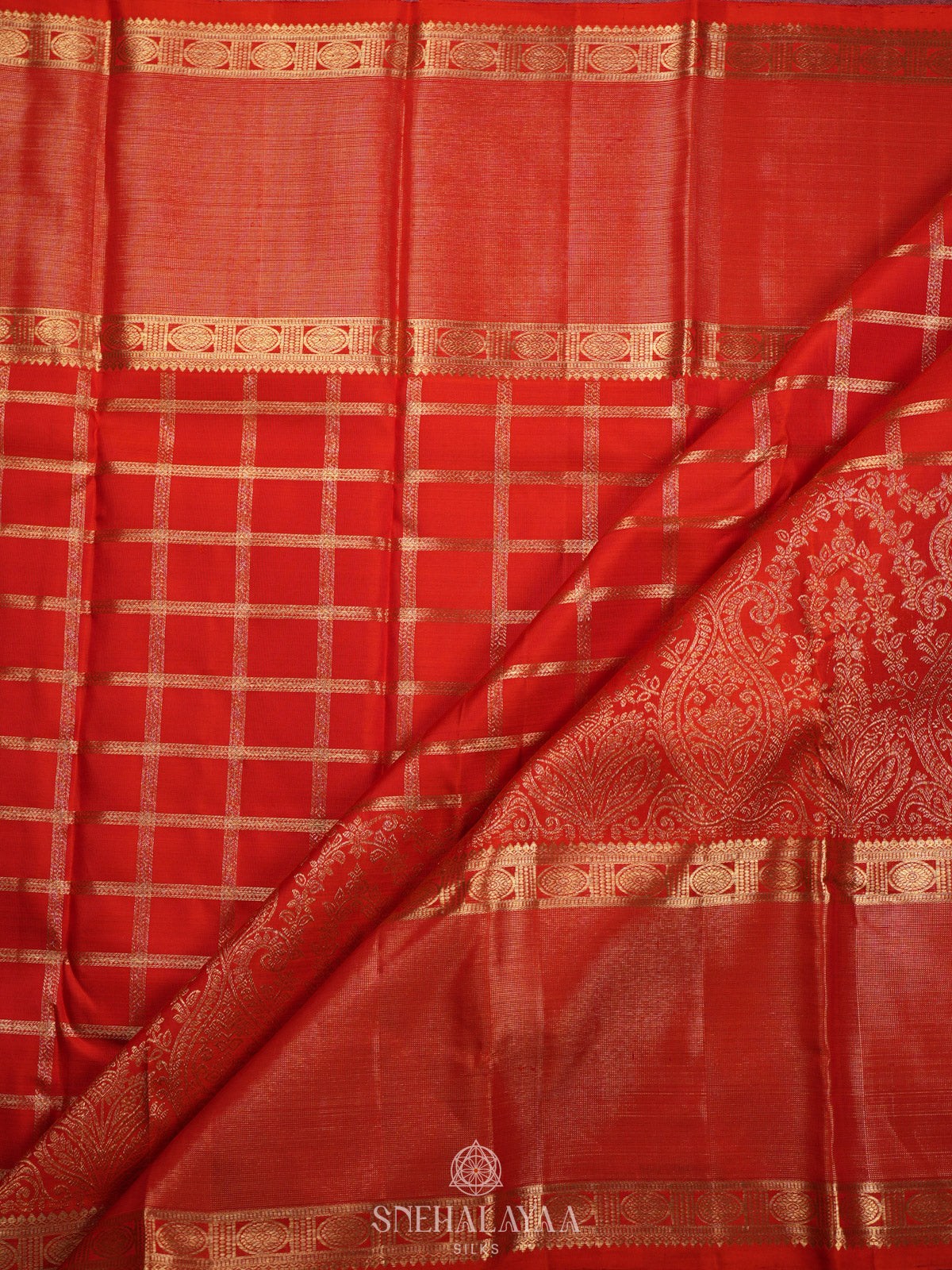 Orange Kanjivaram Silk Saree