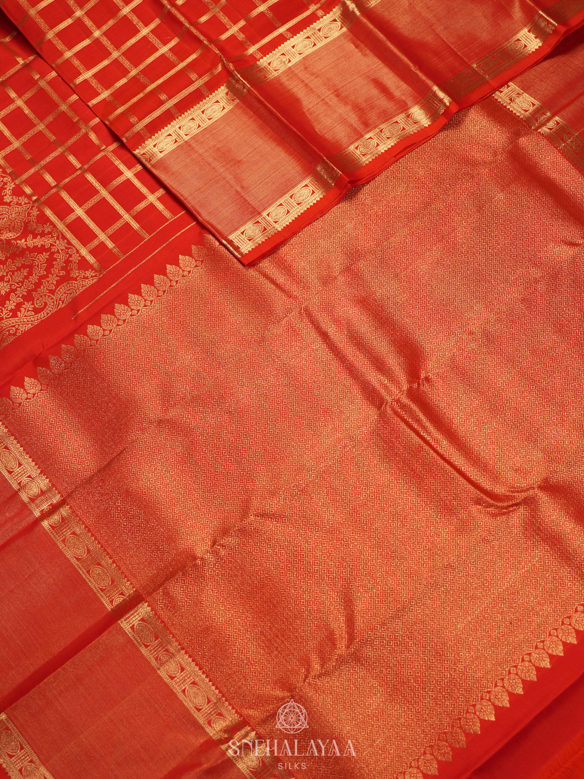 Orange Kanjivaram Silk Saree