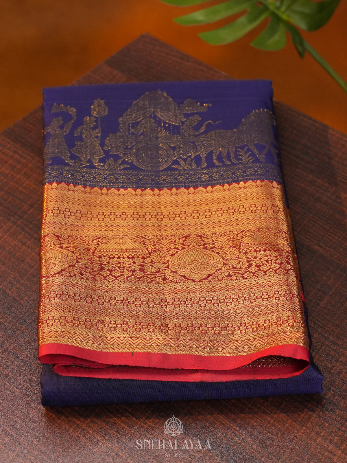 Navy Blue Kanjivaram Silk Saree