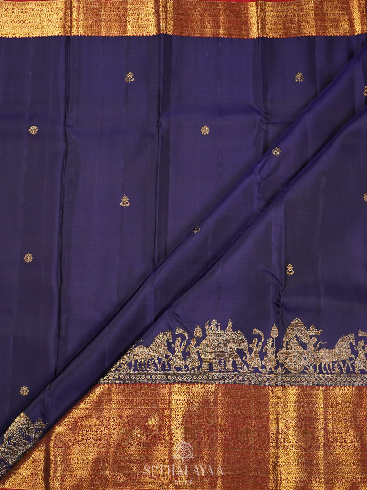 Navy Blue Kanjivaram Silk Saree