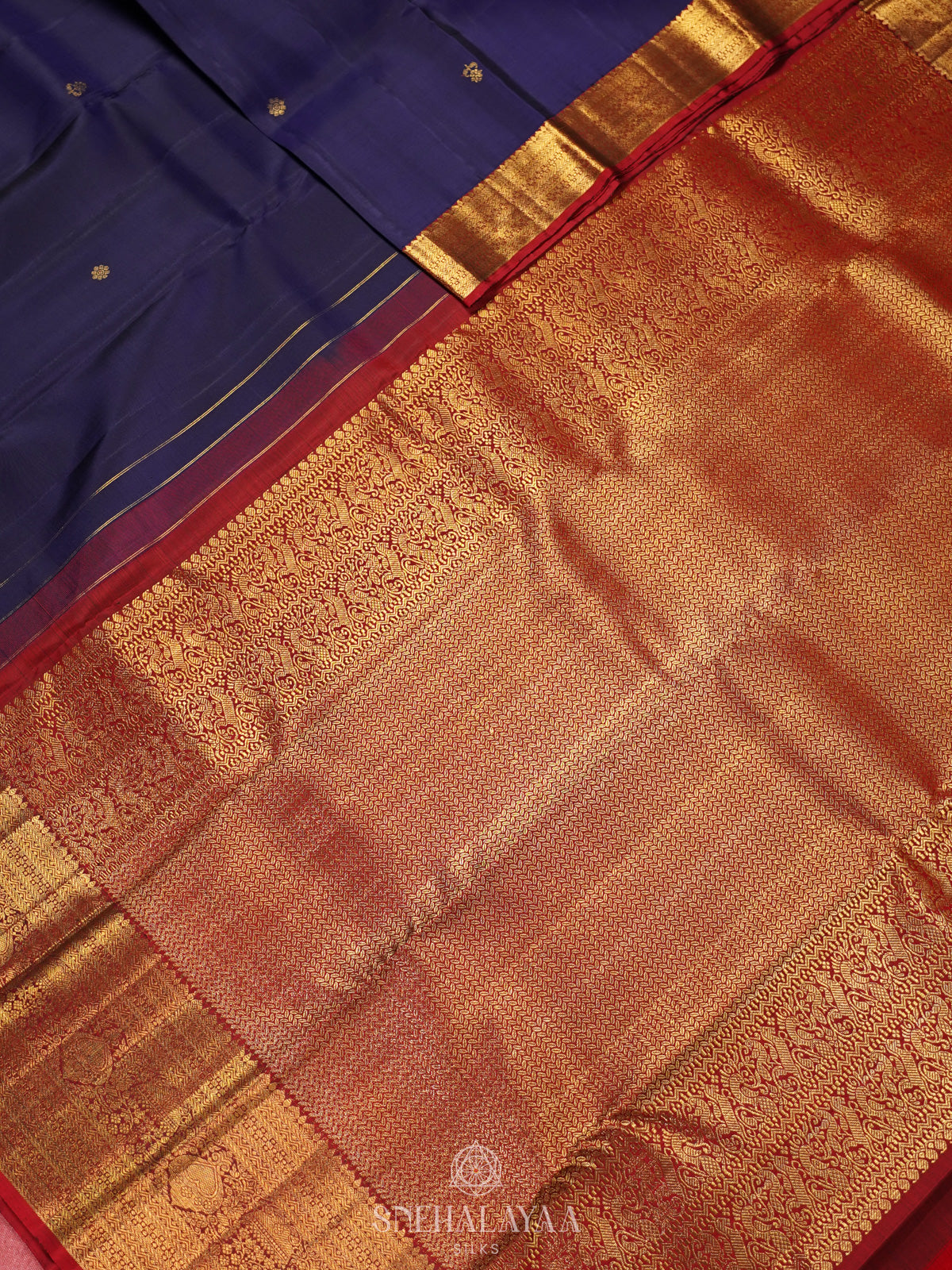 Navy Blue Kanjivaram Silk Saree