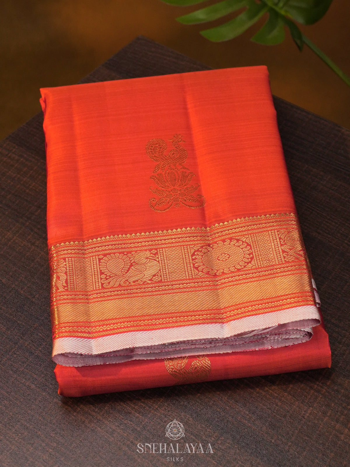 Orange Kanjivaram Silk Saree