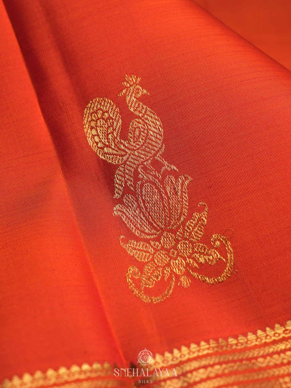 Orange Kanjivaram Silk Saree