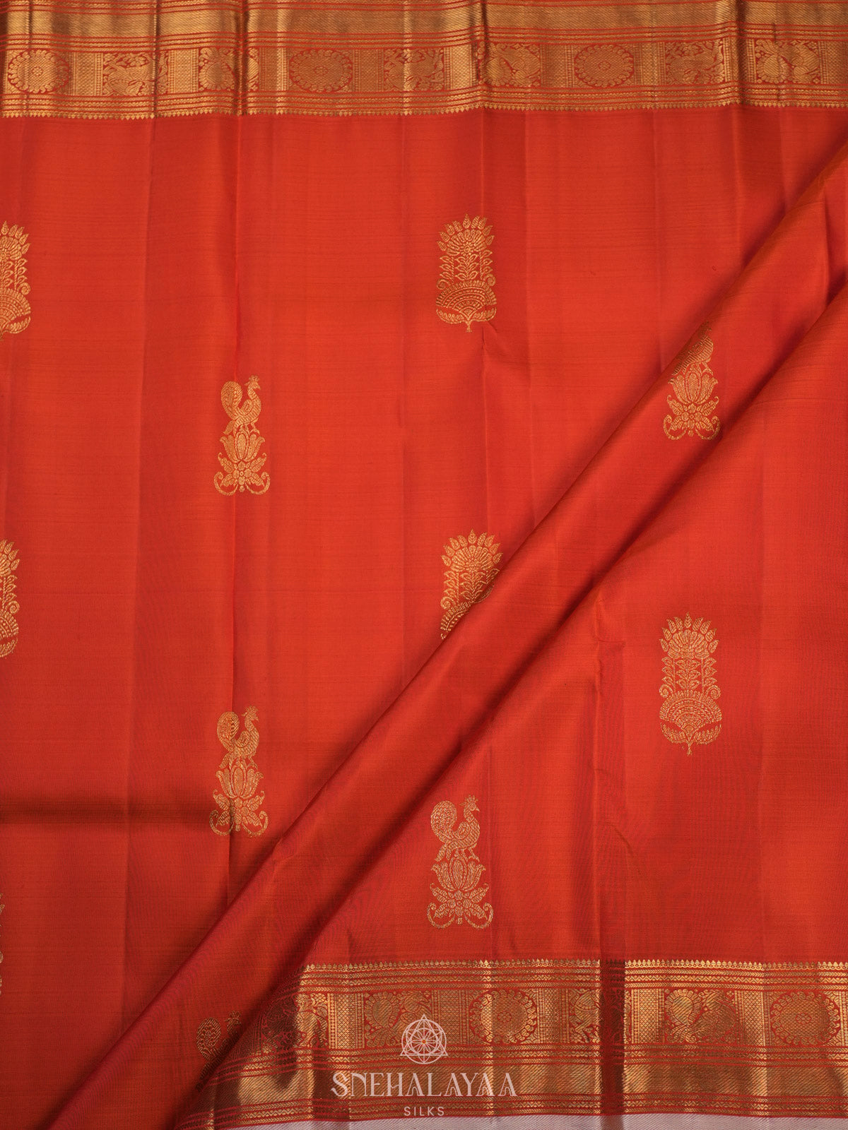 Orange Kanjivaram Silk Saree