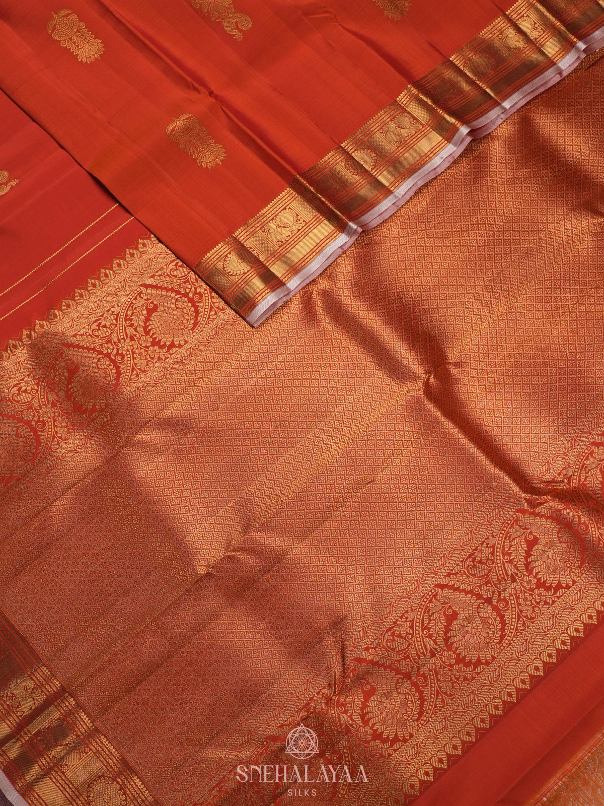 Orange Kanjivaram Silk Saree
