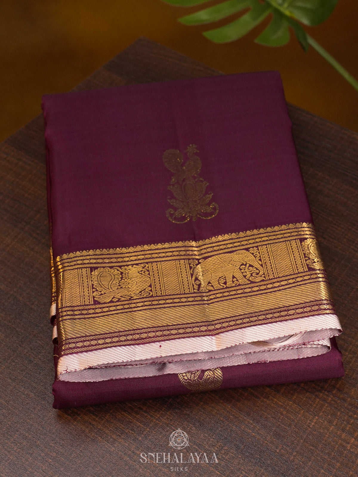 Burgundy Kanjivaram Silk Saree