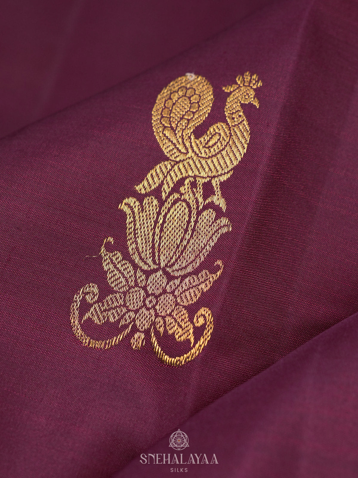 Burgundy Kanjivaram Silk Saree
