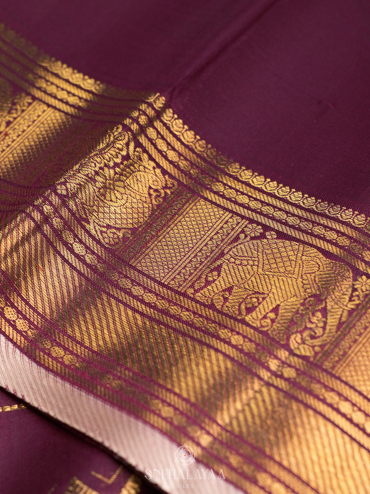 Burgundy Kanjivaram Silk Saree