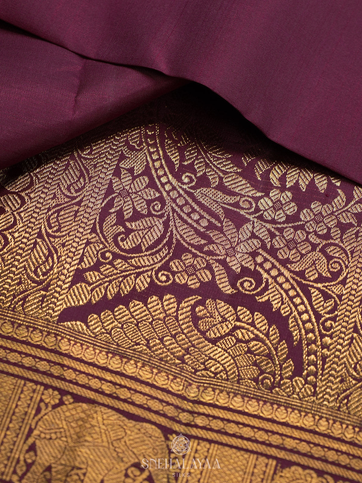Burgundy Kanjivaram Silk Saree