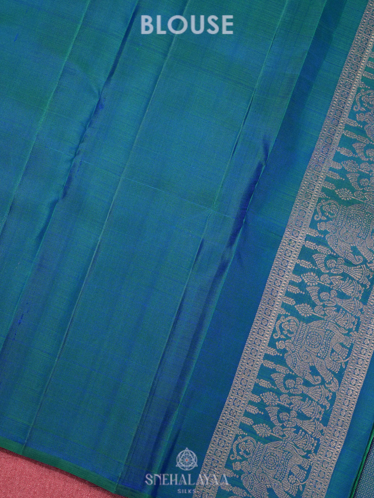 Peacock Blue Kanjivaram Silk Saree