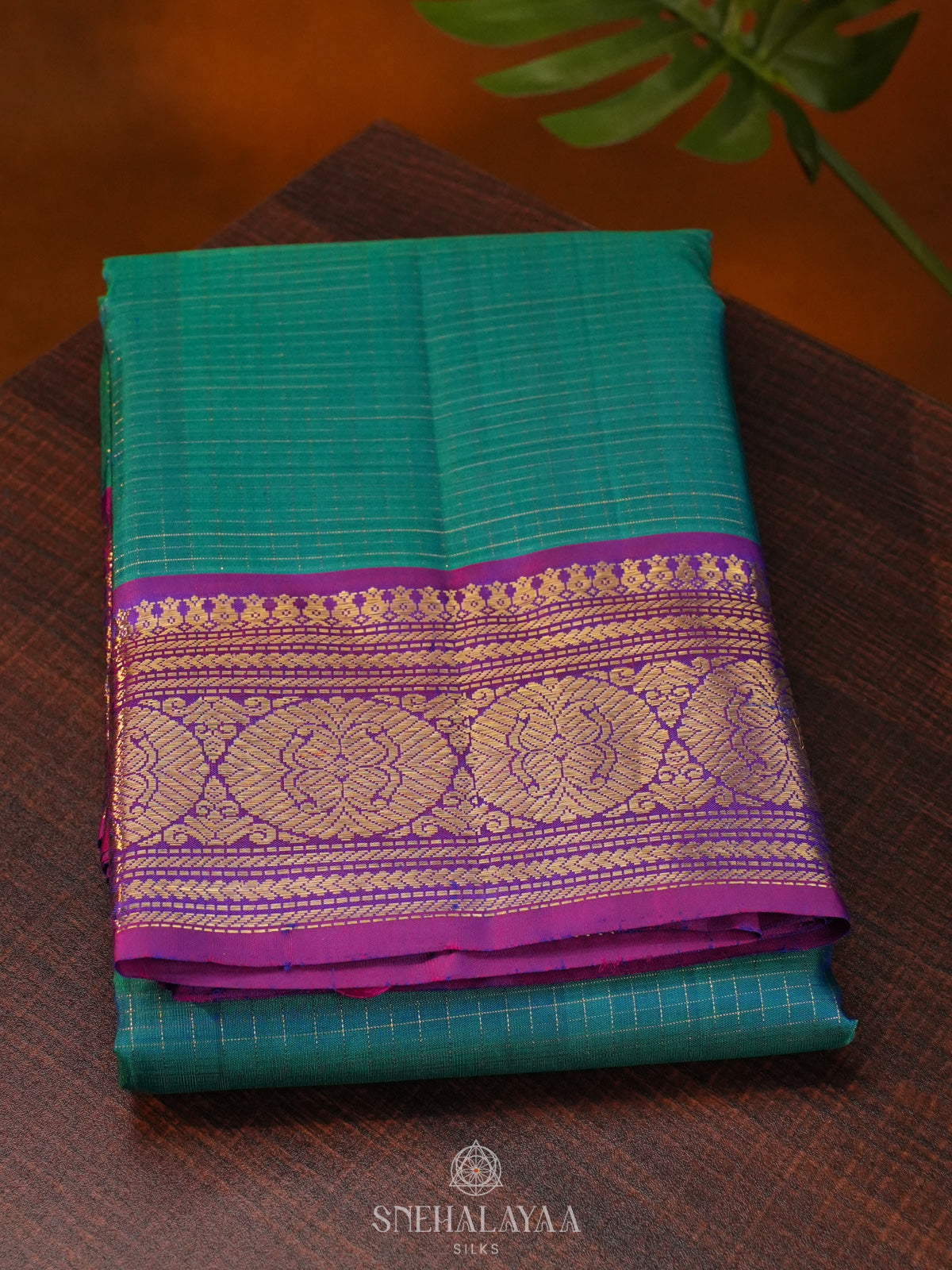 Peacock Blue Kanjivaram Silk Saree