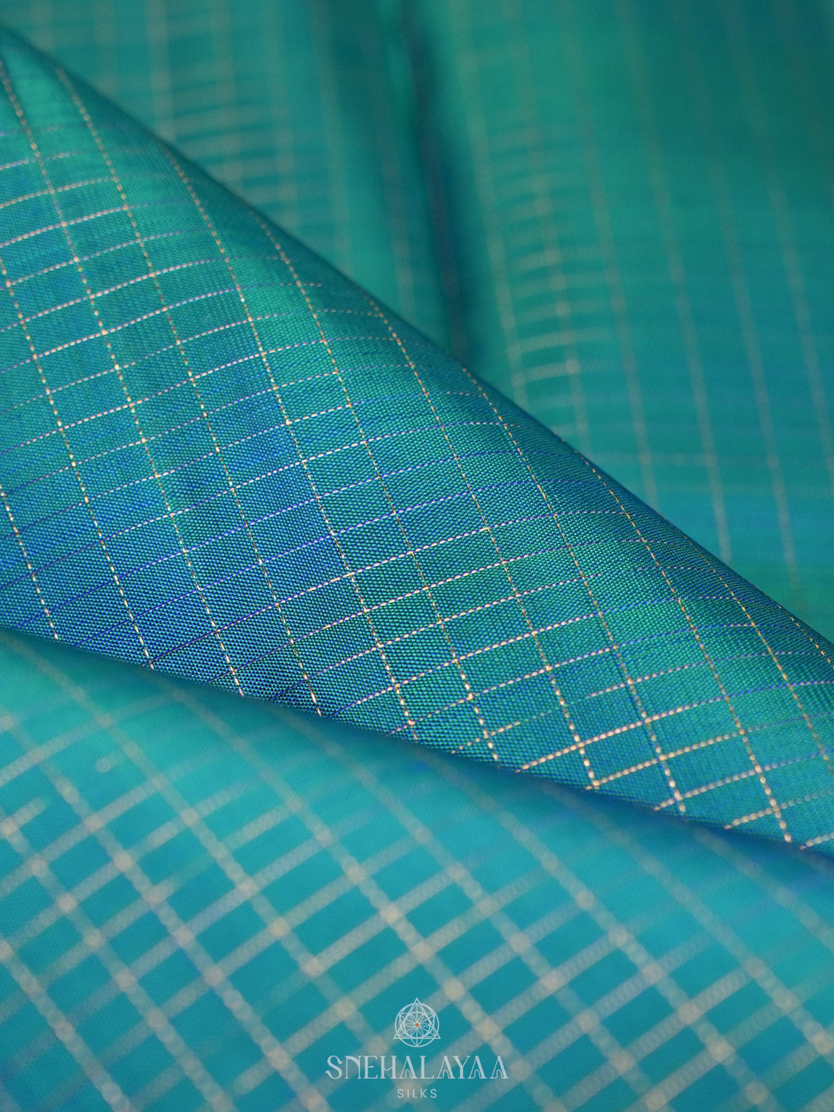 Peacock Blue Kanjivaram Silk Saree