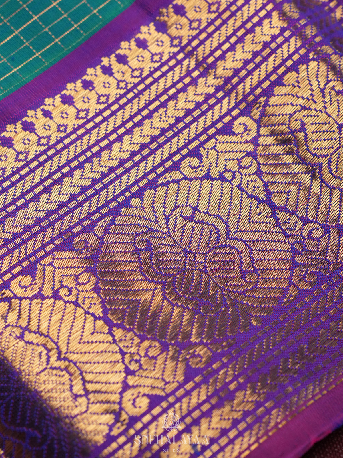Peacock Blue Kanjivaram Silk Saree