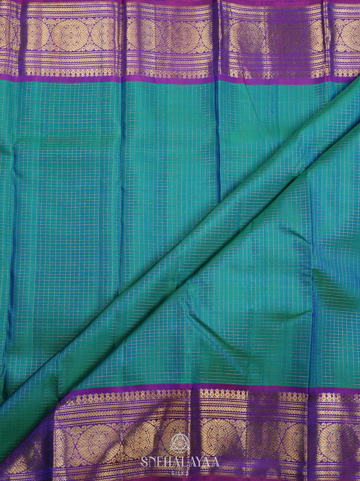 Peacock Blue Kanjivaram Silk Saree