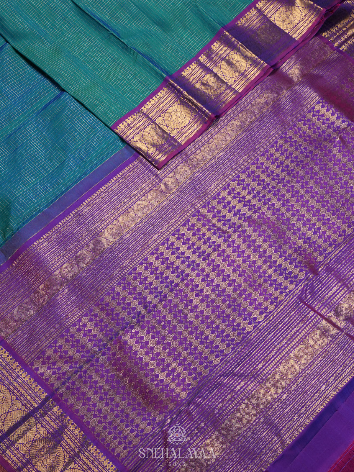 Peacock Blue Kanjivaram Silk Saree