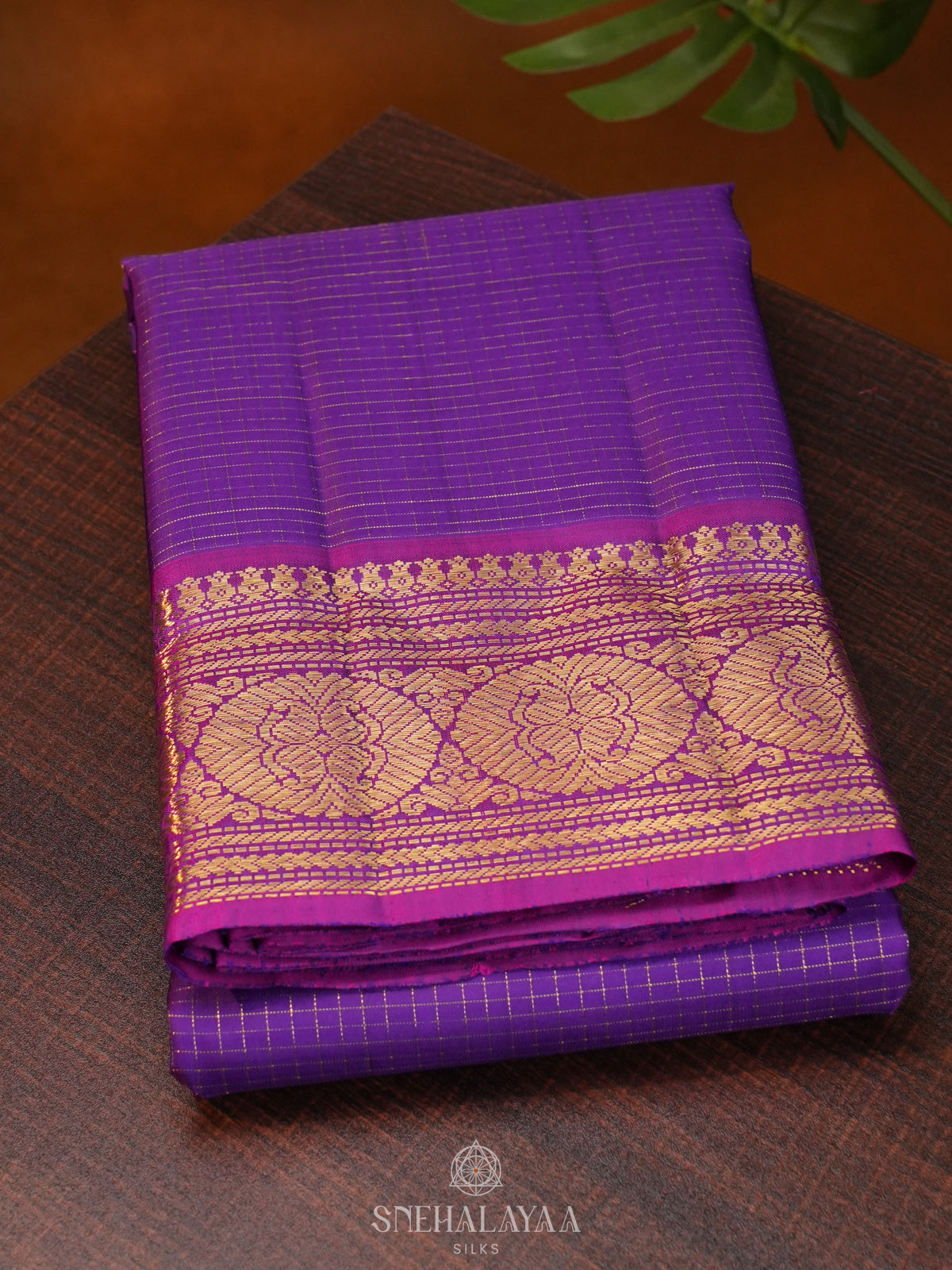 Violet Kanjivaram Silk Saree