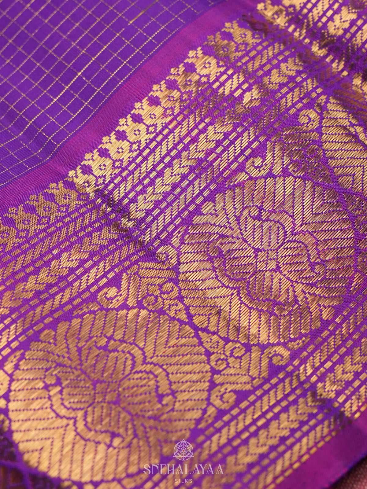 Violet Kanjivaram Silk Saree