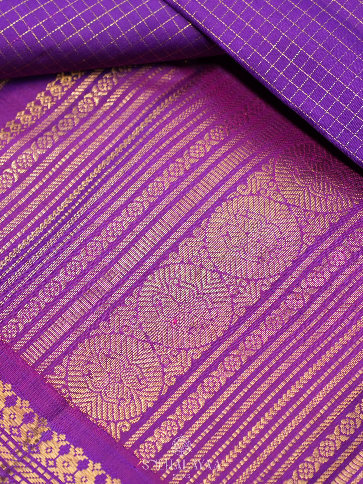 Violet Kanjivaram Silk Saree