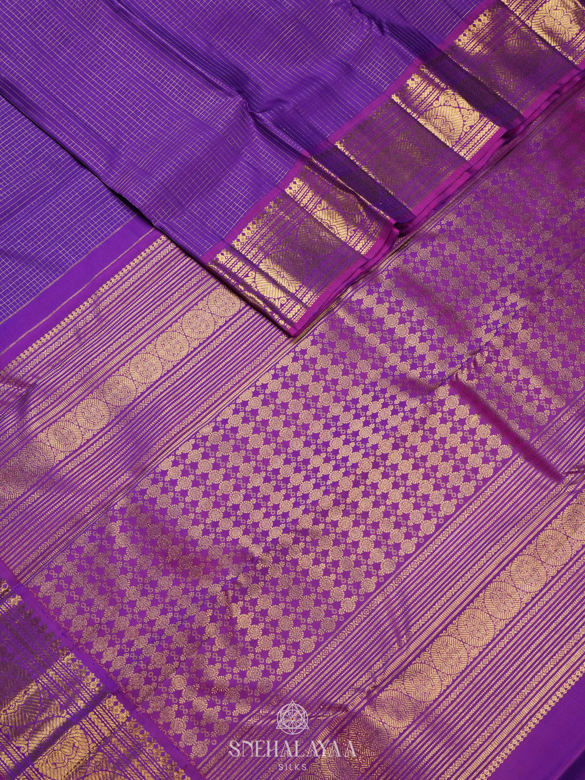 Violet Kanjivaram Silk Saree