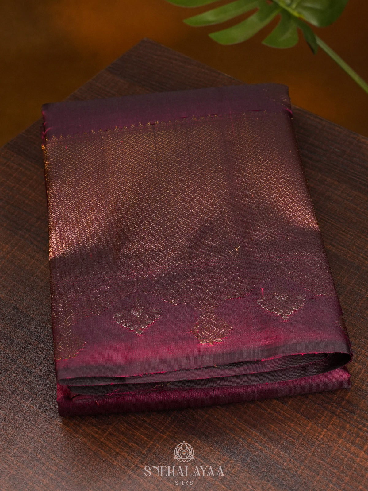 Burgundy Kanjivaram Silk Saree