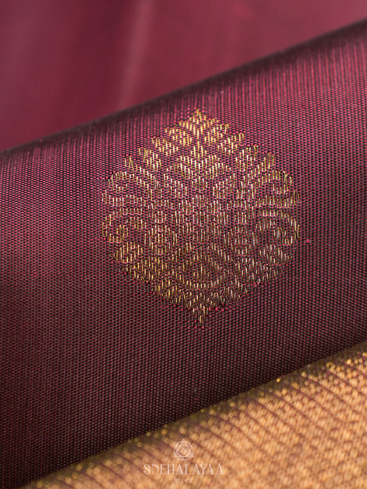 Burgundy Kanjivaram Silk Saree