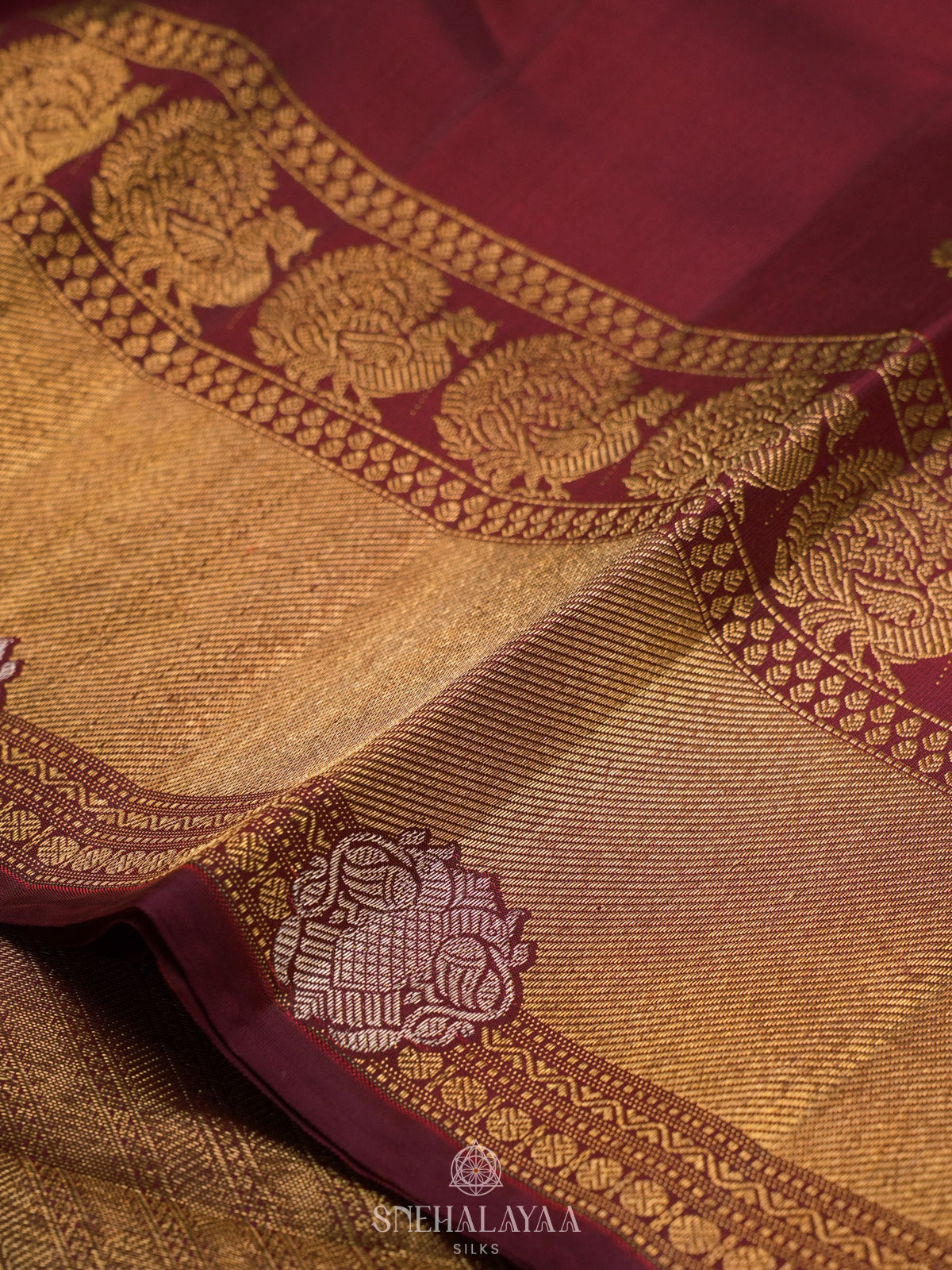Maroon Kanjivaram Silk Saree