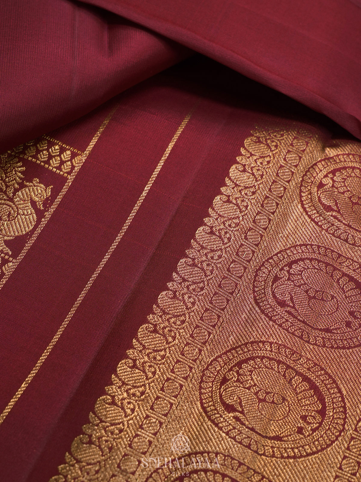 Maroon Kanjivaram Silk Saree