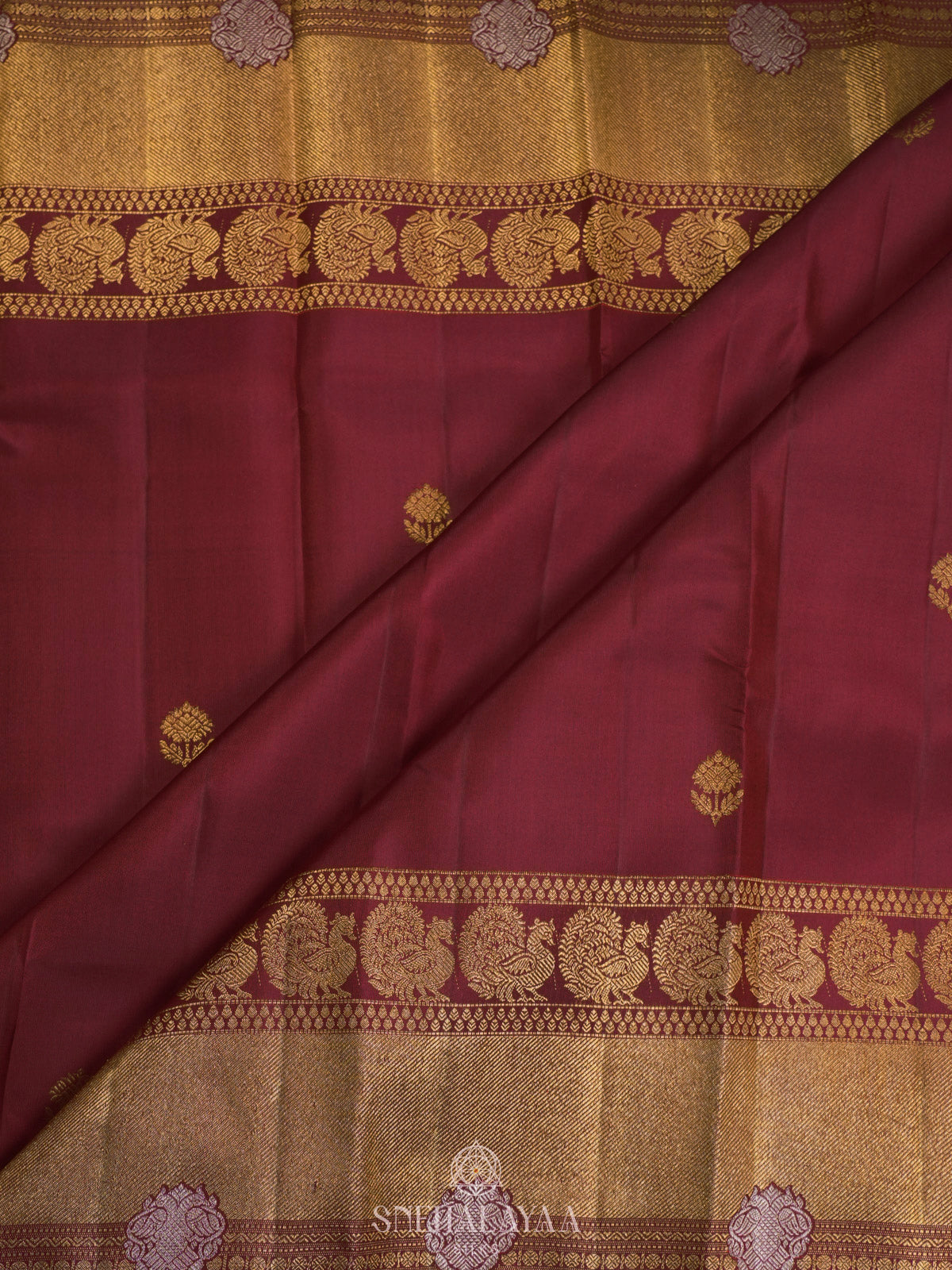 Maroon Kanjivaram Silk Saree