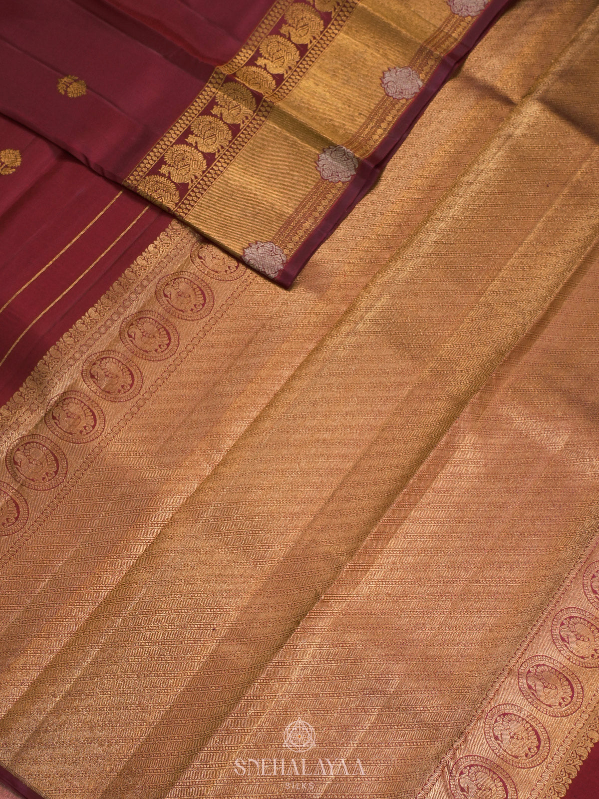 Maroon Kanjivaram Silk Saree