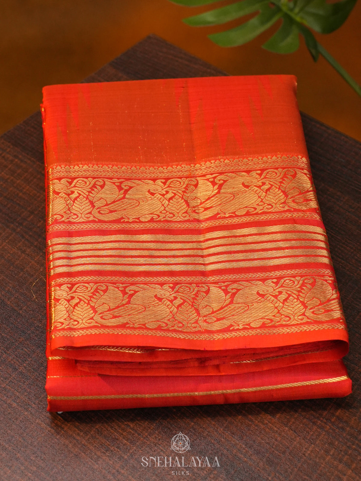 Orange Kanjivaram Silk Saree