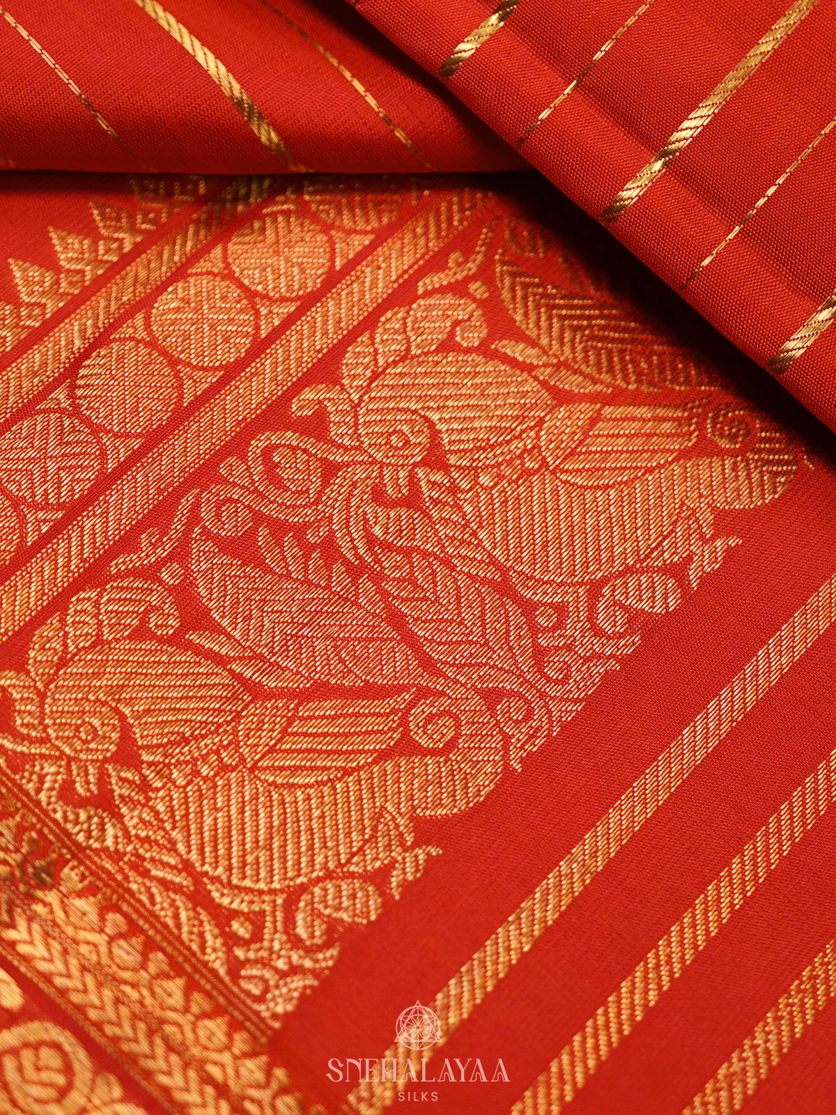 Orange Kanjivaram Silk Saree
