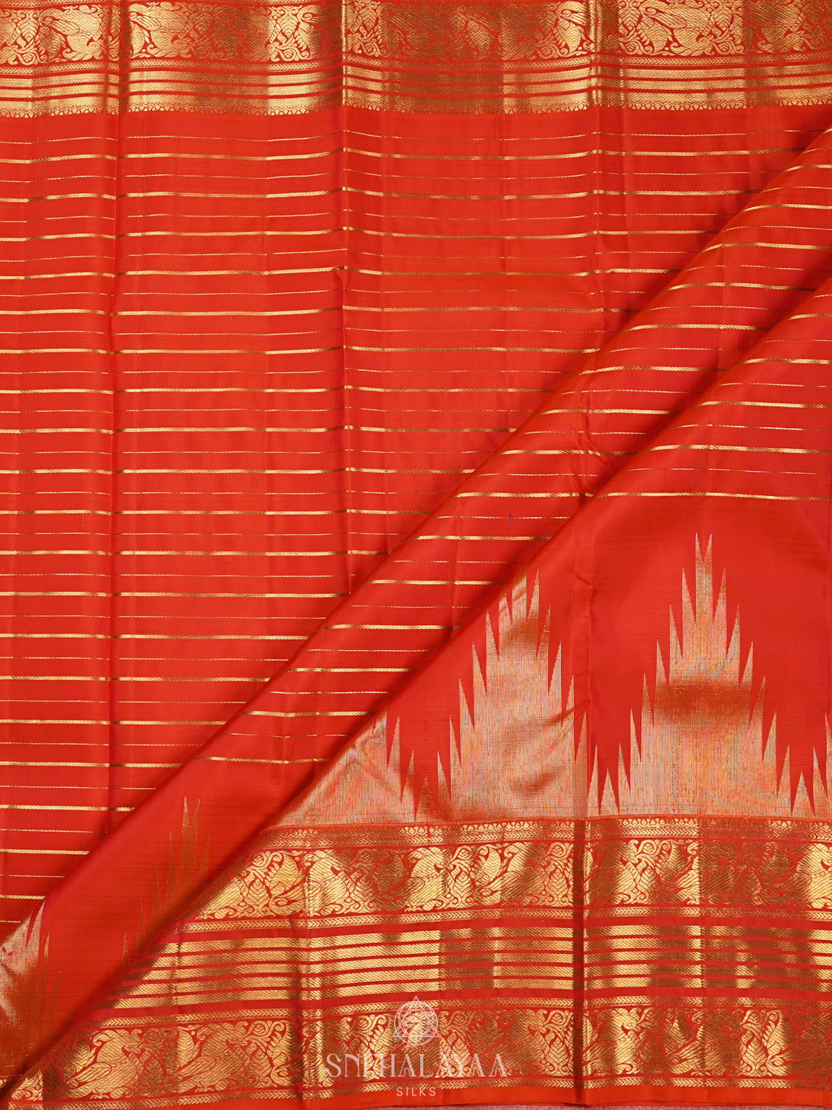 Orange Kanjivaram Silk Saree